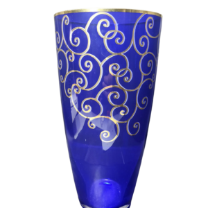 egermann blue and gold high enamel bohemian crystal vase