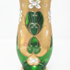 egermann green gold high enamel bohemian glass vase