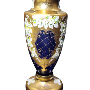 egermann blue and gold high enamel bohemian crystal vase