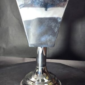 silver square footed vase