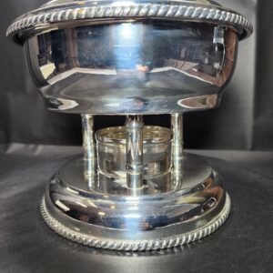vintage silver plated chafing dish & buffet warmer stand