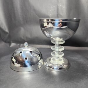 silver plated incense censer with plexiglass stem