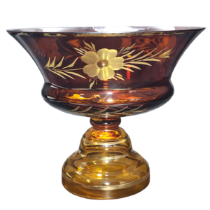 egermann hand engraved amber crystal bonbonniere