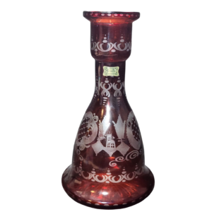 egermann hand engraved narrow cranberry red bohemian glass vase