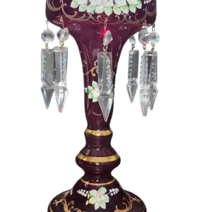 egermann high enamel cranberry bohemian crystal lustre vase