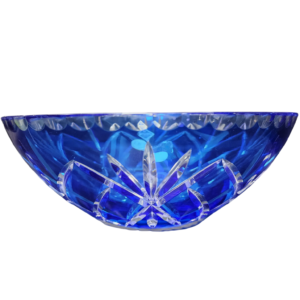 egermann hand cut cobalt blue transparent bohemian crystal decorative bowl