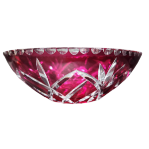 egermann hand cut ruby red transparent bohemian crystal decorative bowl