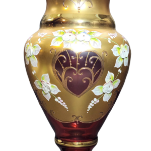 egermann high enamel red bohemian crystal vase