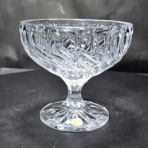 small wavy cut crystal footed bonbonnière bowl