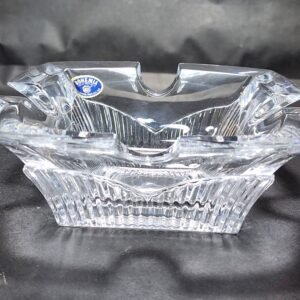 bohemian clear cut crystal square ashtray