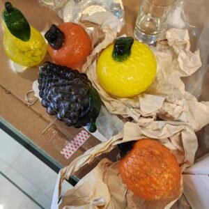 handmade bohemian glass fruit sculptures assorted set