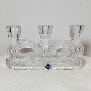 bohemian crystal 3 arm candelabra