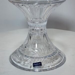 bohemian crystal pedestal fluted candle holder stand