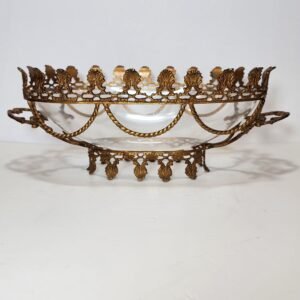 vintage style brass mounted acrylic centerpiece bowl