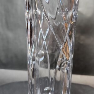 bohemian clear cut crystal modern geometric flower vase