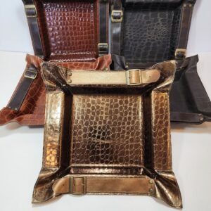 embossed faux leather valet tray / catchall