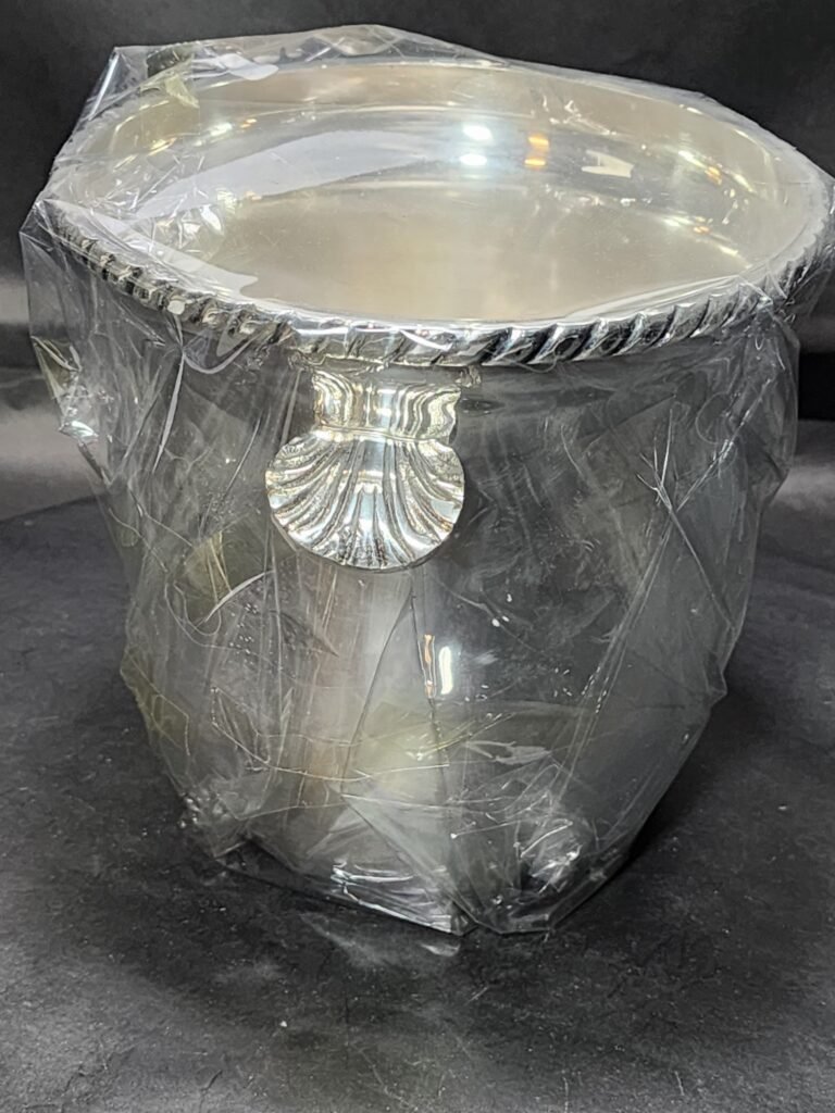 Silver-Plated Ice Bucket And Basket With Tongs