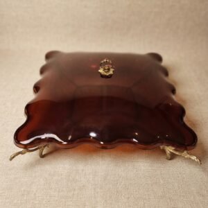 amber plexi footed serving bowl