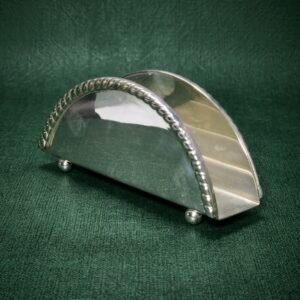 silver plated rope rim napkin holder
