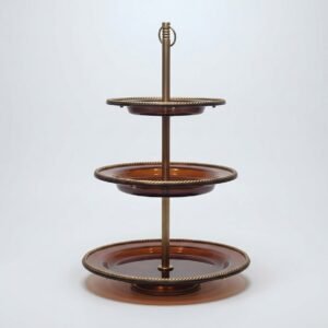 brown golden tower three tier stand