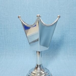silver plated crown pedestal incense burner
