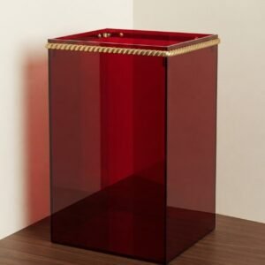 ruby plexi decorative container