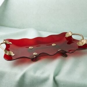 tray with bronze flowers small peels