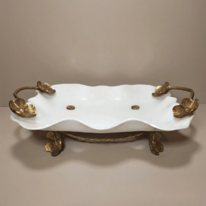 White Plexi Bowl With Bronze